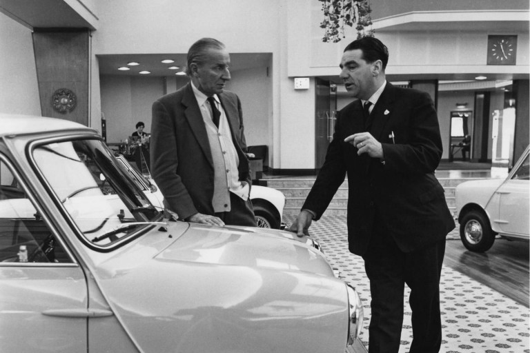 Sir Alec Issigonis (left) and John Cooper. 