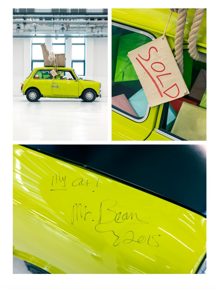 A photo of the side and various highlights of the Mini 1000 „Mr. Bean”.