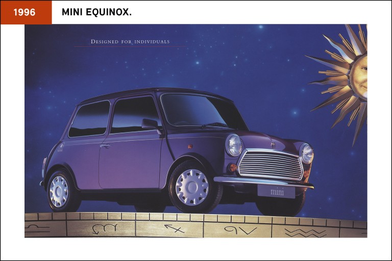 The daring Mini EquinoX from 1996, available in eye-catching Amaranth (as well as Charcoal Grey and Platinum Silver).