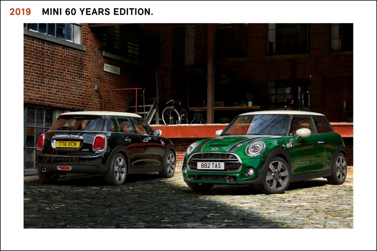 The MINI 60 Years Edition, released in 2019, was created to celebrate our 60th anniversary, and thus was made appropriately British and sporty, with a variety of versions available to the public.