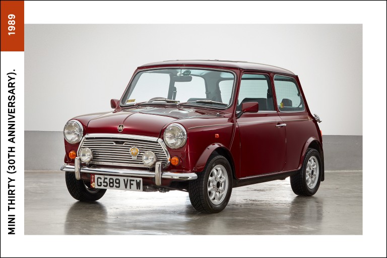 Celebrating our 30th anniversary in 1989, the Mini Thirty with a Cherry Red body and special badges.