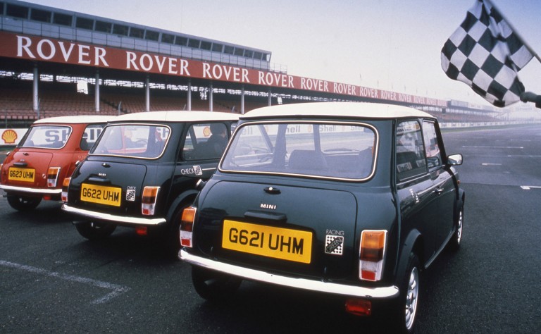 The Mini Racing Green, Mini Checkmate and Mini Flame Red, which were produced in 1990.