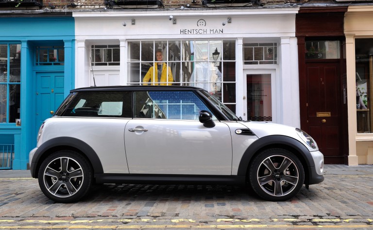 Featuring white silver metallic paint and 17-inch alloy wheels, among other striking visual features, the MINI Soho, released in 2011, was named after the trendy London district.