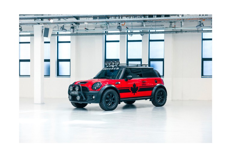 The MINI Cooper S "Red Mudder" by Dsquared2 from the side.