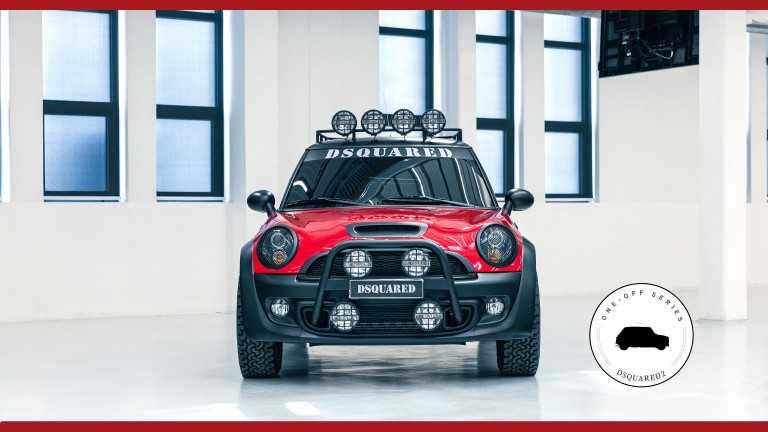 The front of the MINI Cooper S "Red Mudder" by Dsquared2.