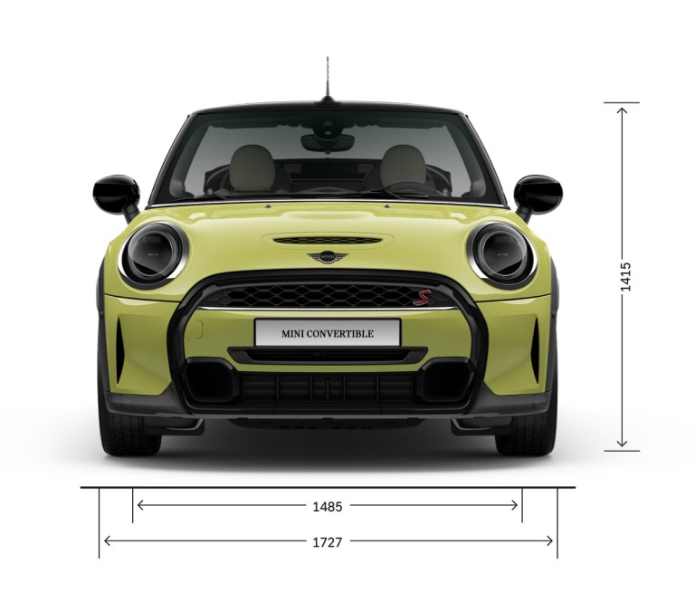 MINI Convertible – front view – dimensions